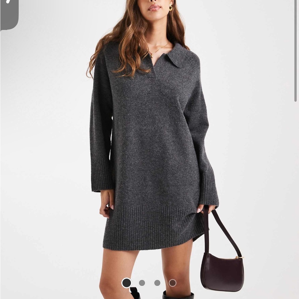 ASOS Dark Gray Long Sleeve Dress